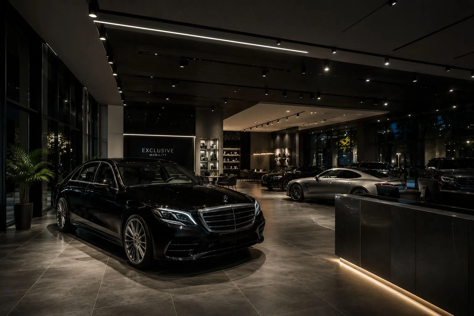 Luxury vehicle showroom